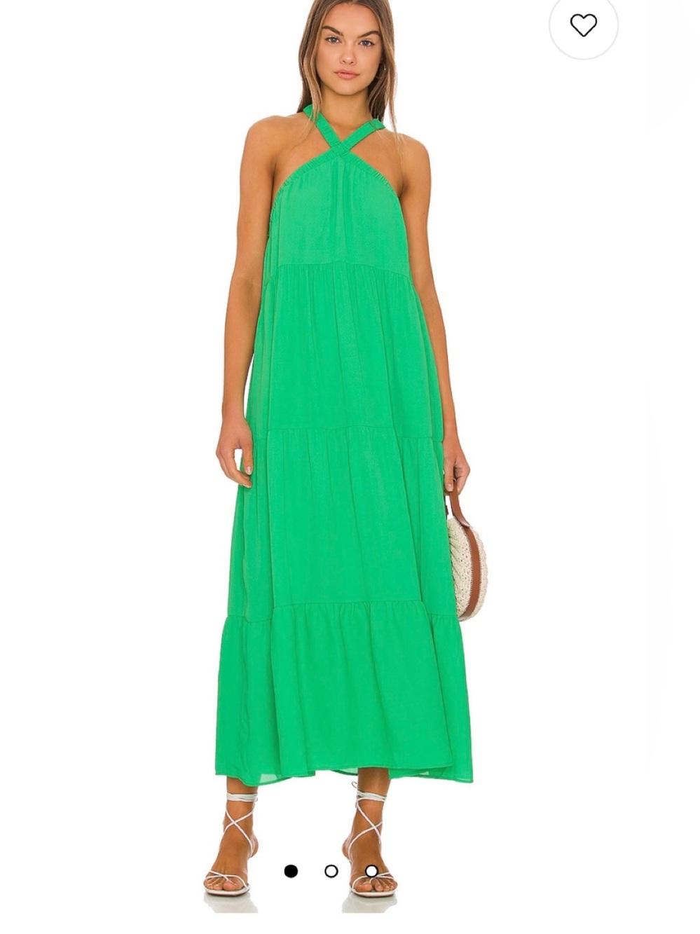 Show me your MUMU Australia Hallie halter dress S green maxi